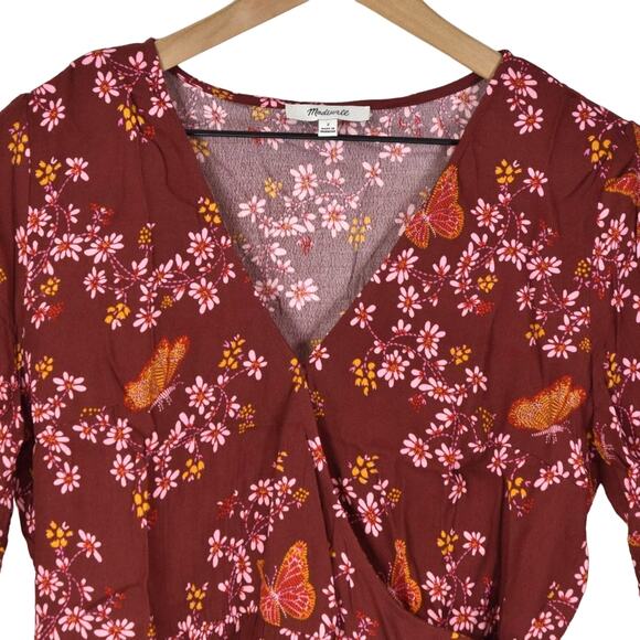 Madewell Tie-Sleeve Wrap Top, size 2 - Picture 2 of 8